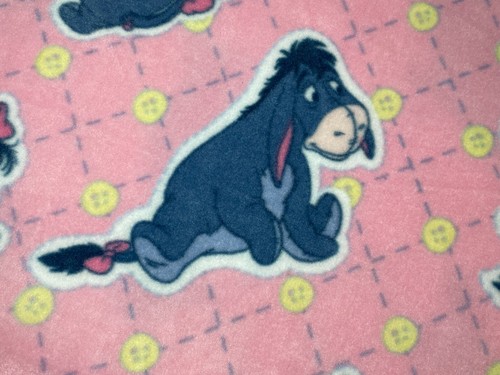 Disney Donkey Eyeore So Blue Animal Fleece Fabric Pink Craft Quilting 61" x 44" - Picture 21 of 21