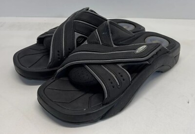 Vintage RIDER Men's Cross Strap Sandals US 8 Black Beach Flip Flops