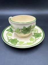 Vintage Franciscan Ivy Earthenware 1950s Footed Cup and Saucer Made in the USA