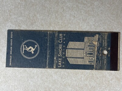 E408 Matchbook Cover Lake Shore Club Recreational Advertisement Chicago Illinois