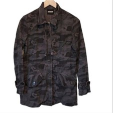 Monrow Womens Camo Jacket Trench Coat Sz S