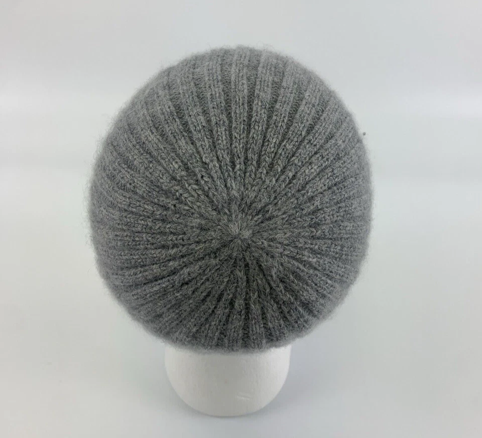 Gorro Coach Lana Angora Cachemira Tejido Gris Talla Única Mujer Acanalado Elástico Foto 4 de 4