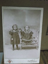 Vintage Cabinet Card Photograph - Two Young Girls-103-J36