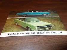 1968 AMC Ambassador SST Hardtop and Sedan Vintage Advertising Postcard