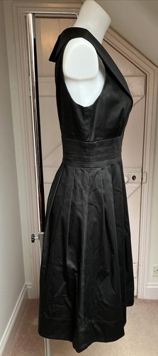 Calvin Klein Black Polished Cotton Sleeveless Dress Size 8 Perfect Condition - Picture 6 of 9