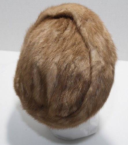 Brown Mink Pillbox hat Made 
