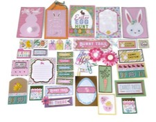 40 Handmade EMBELLISHMENTS Scrapbooking Cardmaking - Lot 4 Easter Spring SALE