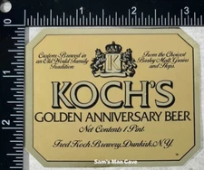 Koch's Golden Anniversary Beer Label - NEW YORK