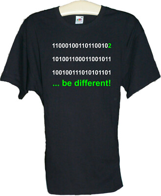 Fun IT Programmer ''Be Different'' T-Shirt S - 4XL Black or White # 0002