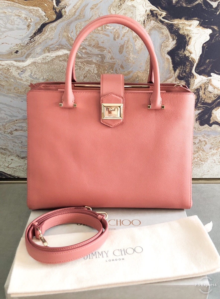 In Stores! Jimmy Choo Marianne S Coral Leather Tote Bag | eBay