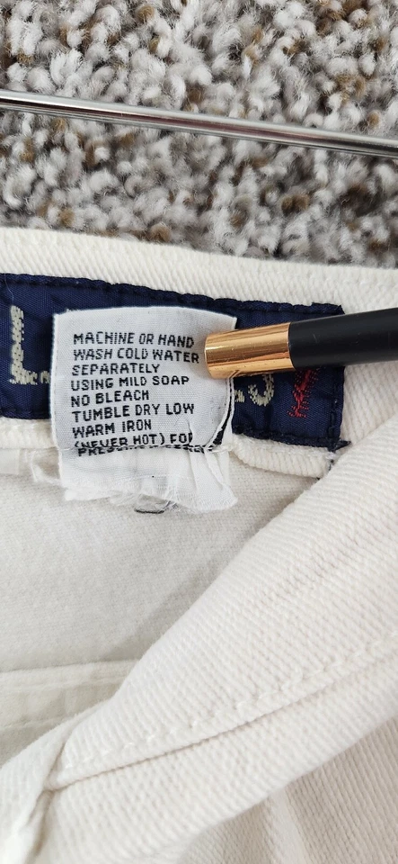 Pantalones de mezclilla elásticos de pierna cónica blancos azules de Los Ángeles de colección para mujer talla 10* Foto 3 de 4