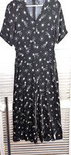 Nobodys Child Star Print Womens Jumpsuit sz 10 Black White L28 Recycled Fabric