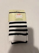 Bibi & Mimi unisex leg & arm warmers one size fits most black/white stripe