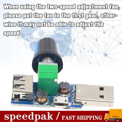 5V zu 12V USB Fan Speed Controller Regler Variable Modul C0E3 Schalter Neu F4X1