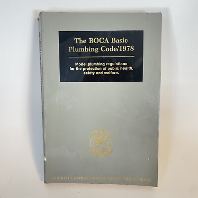 The BOCA Basic Plumbing Code 1978 4th Edition Book READ