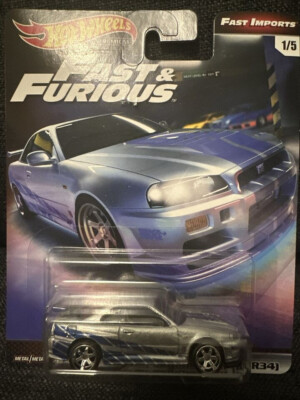 Hot Wheels FAST AND FURIOUS PREMIUM BRIAN`S SILVER SKYLINE W/REAL