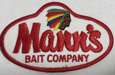 Vintage Mann s Bait Company Fishing Patch GOOD SHAPE Light Wear