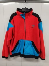 Mens The North Face Extreme Fleece Full Zip Jacket Top  Size XL RED BLUE