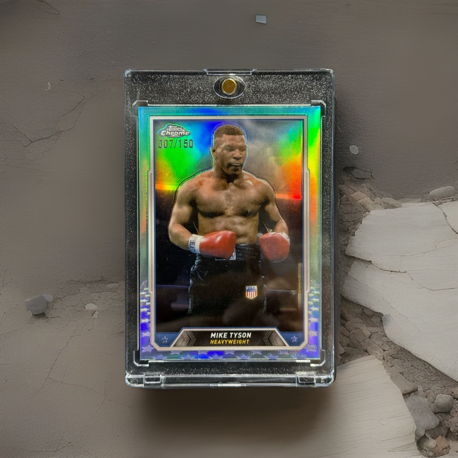 2024 Topps Chrome Boxing Legend Mike Tyson Aqua Refractor 007/150