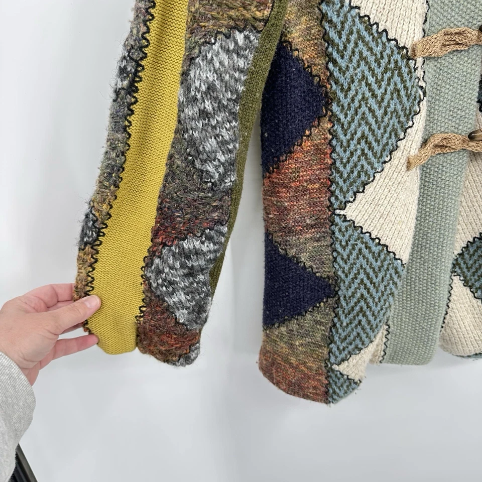 CHARLIE & ROBIN ANTHROPOLOGIE Cárdigan Suéter Chaqueta Patchwork Boho Colorido L Foto 4 de 4