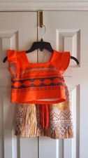 Disney Moana Costume Skirt Outfit Girls Halloween Dress Up Polynesian Size 6-7