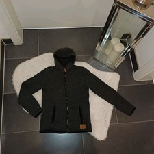 Strickfleecejacke 146 152 H&M Fleecekapuzenjacke dunkelgrau schwarz TopZustand