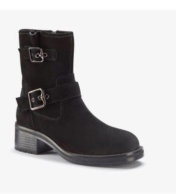 Clarks Chai Charm halbhohe schwarze Damenstiefel aus Wildleder UK-Größe 4 D EU 37
