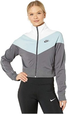 Nike NSW Heritage Track Jacket Poly Knit Dark Grey/Ocean Cube/White/Dark Grey MD