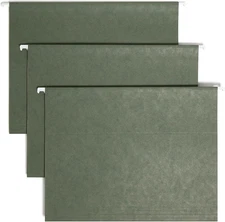 Smead Letter Size Hanging File Folders 25 Pack Green with Poly Tabs