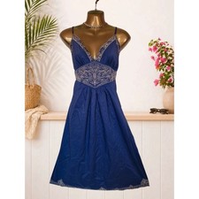 Atmosphere 14Uk indigo blue boho embroided v neck stappy sundress