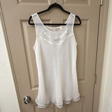Victoria s Secret 90s Bridal White size M Beaded Chiffon Chemise babydoll