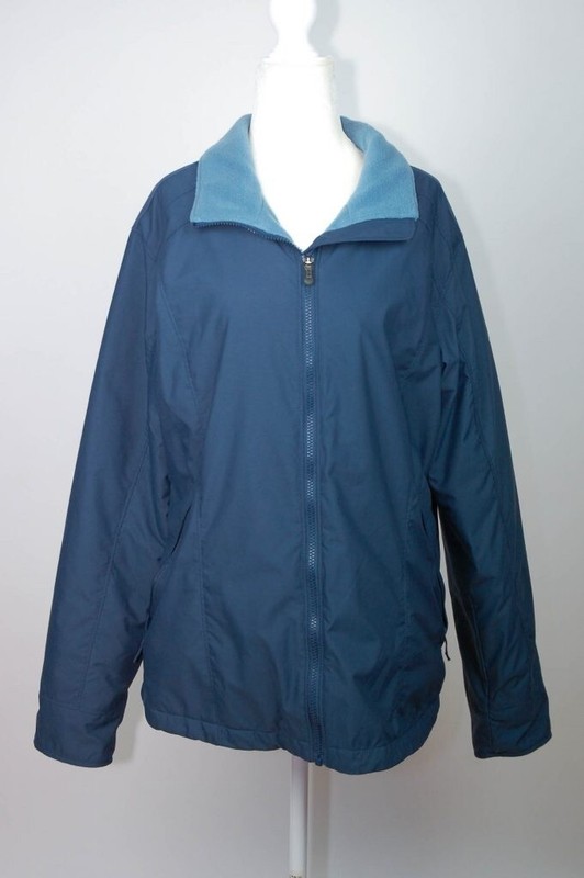 Columbia Jacket Womens Large Blue Fleece Lined Nylon Shell