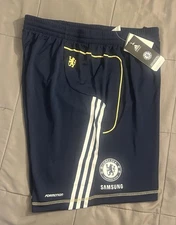 Chelsea FC Adidas Shorts Navy Blue Gold Lining Men's Size XL Soccer Football