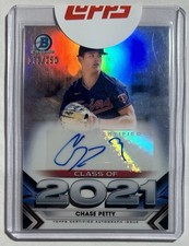 2021 Bowman Draft Class of 2021 Auto #d  /250 Chase Petty #C21-CP Auto Twins SP
