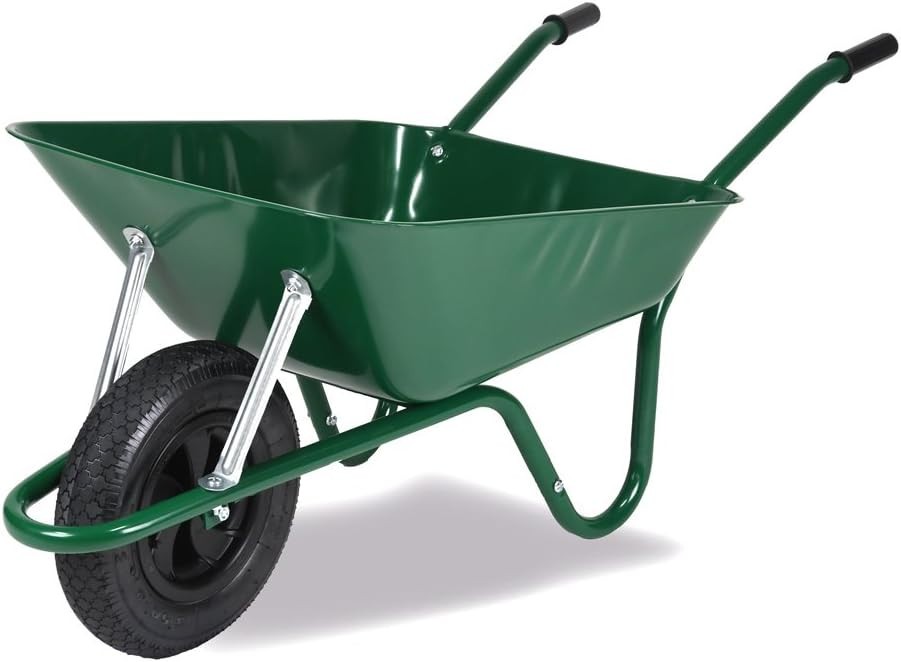 Walsall BEASGP Easiload Steel Barrow in a Box Pneumatic Green 85L