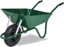 Walsall BEASGP Easiload Steel Barrow in a Box Pneumatic Green 85L