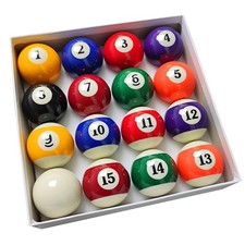 2-1/4" Pool Balls Billiard Set - 16 Resin Balls, Regulation Size Weight, Compl