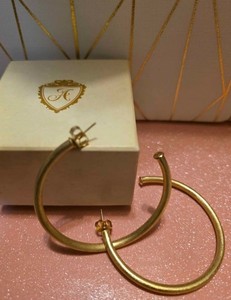 Authentic Sheila Fajl Brushed 18k Gold Plated 2.5" Hoop earrings