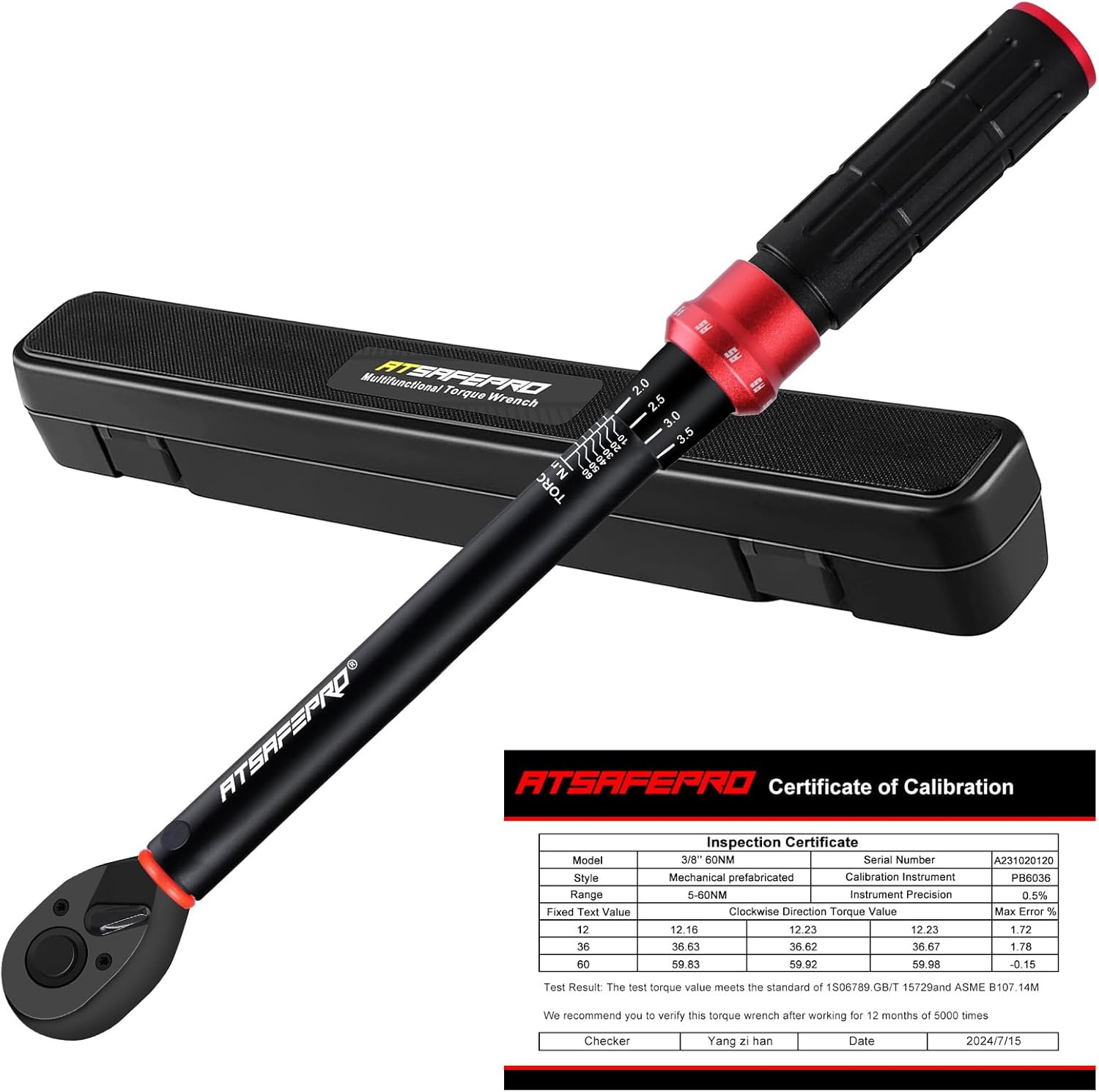 Chiave Dinamometrica 3/8 Pollici 5-60 Nm - Strumento di Precisione Auto