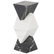 Deco 79 Marble Geometric Decorative Sculpture Stacked Pyramid Home Decor Stat...