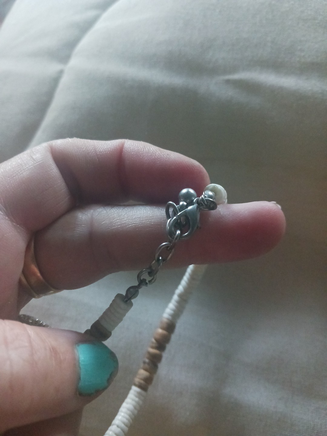 Tiny Shell White And Brown Anklet Adj Bracelet - image 3