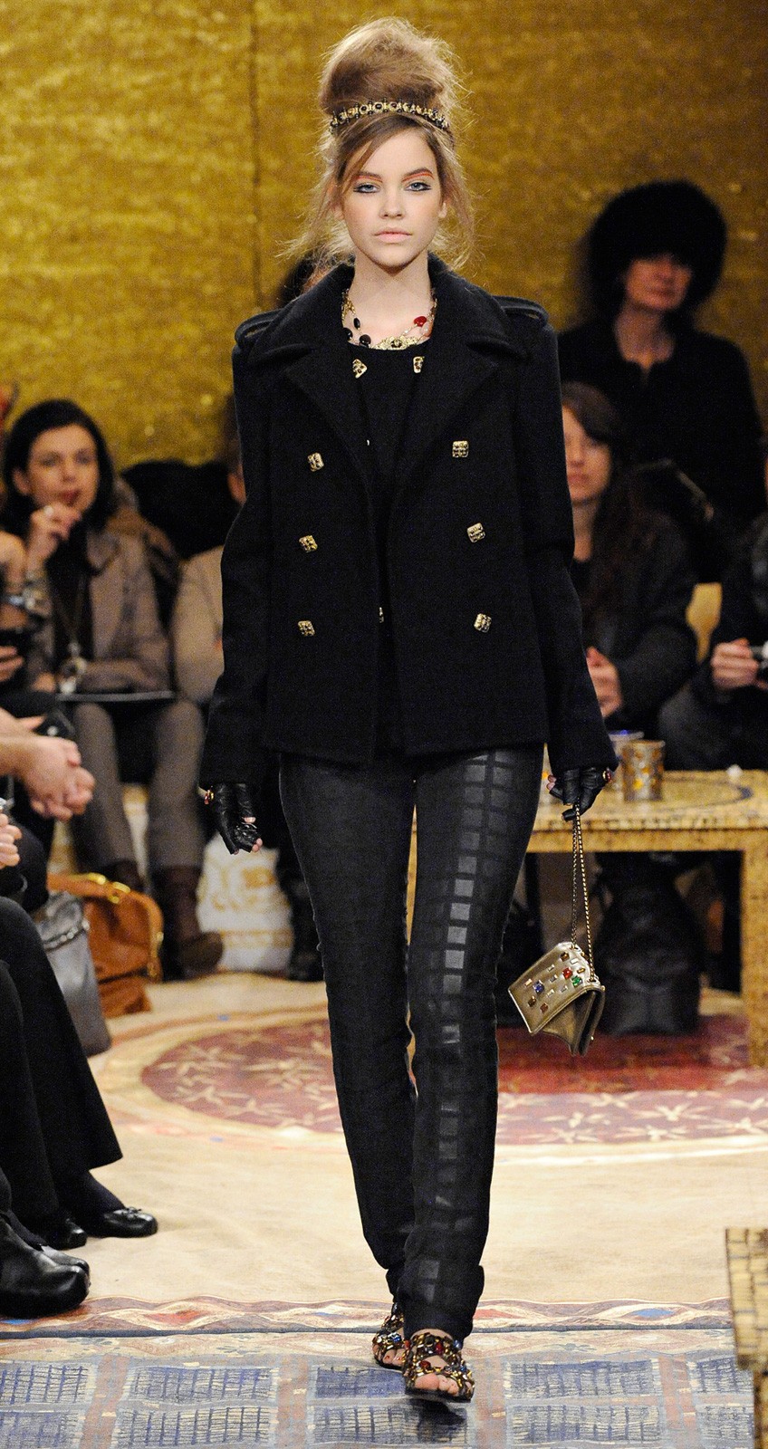 CHANEL 11PF Black Wool Gripoix Buttons Double Jacket Coat Karl Lagerfeld 36 US4 image 9