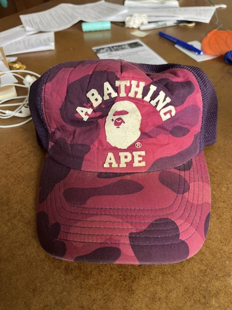 A BATHING APE メッシュキャップ パープル カモ Color Camo College
