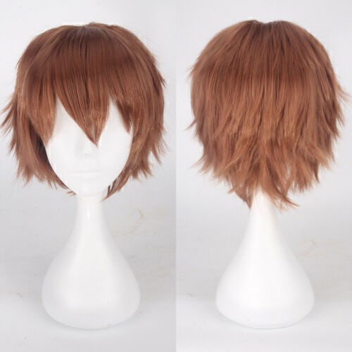Unisex Boys Mens Anime Short Wig Straight Hair Handsome Full Wigs Cosplay Party - Picture 19 of 21