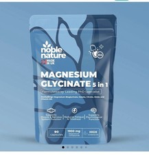 Noble Nature Magnesium Glycinate 5-in-1 Dietary Supplement 90 Capsules, 1900mg 0.10 per thousand milligrams