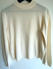 Marks and Spencer Womens Cream Knit Acrylic Jumper Round Neck Long Sleeve 12