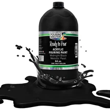Pouring Masters Midnight Black Metallic Pearl 64oz Acrylic Pouring Paint