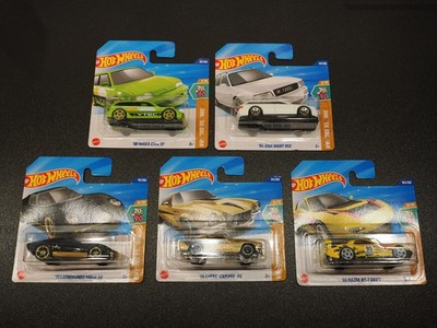 Hot Wheels 2025, 5x 70s vs. 90s, Honda, Lamborghini, Audi, Chevy, Mazda in OVP