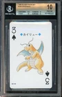BGS 10 Dragonite #149 3 of Spades Pokemon Silver Poker Playing Card 1999 Vintage