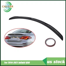 For 14-21 Infiniti Q50 VIP Style Black Rear Trunk Lid Spoiler Wing Replacement